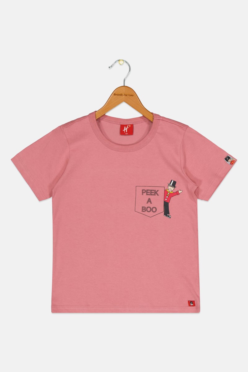 Hamleys تي شيرت قصير الأكمام بألوان وردية باهتة للأولاد الصغار بقلنسوة دائرية - Image 3